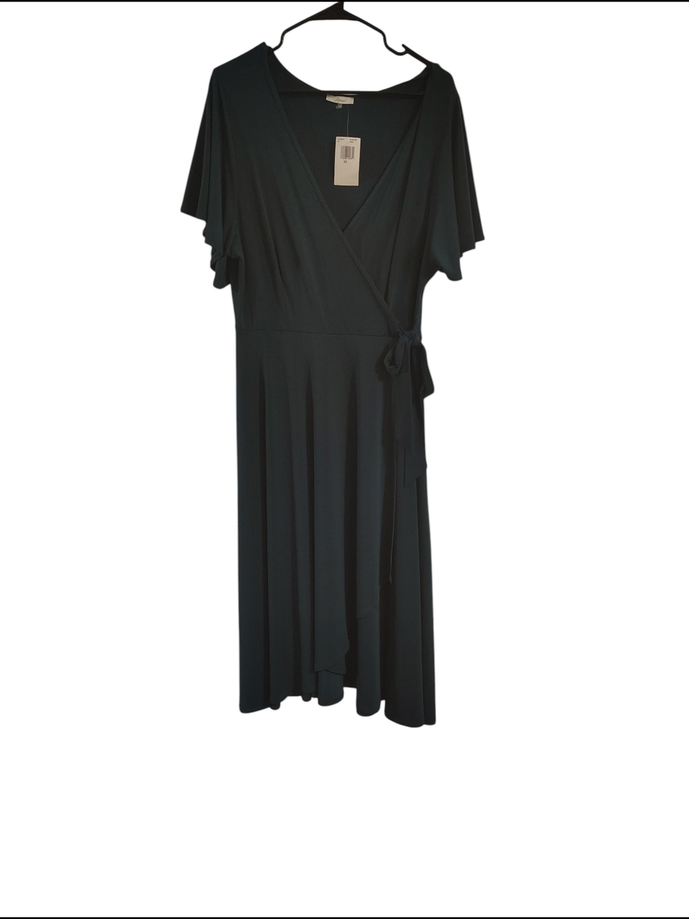 Emerald Green Wrap Dress - Picture 5 of 5